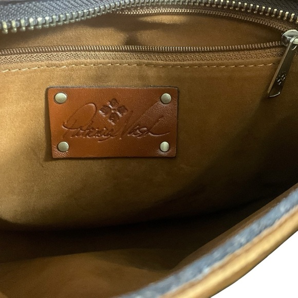 Patricia Nash English Garden Floral Map London Brown Leather Saddle Bag - Picture 12 of 16